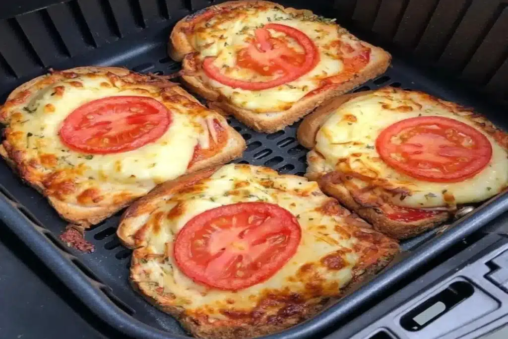 Pizza de Pão de Forma na Air Fryer