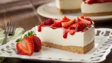 Cheesecake de morango fácil