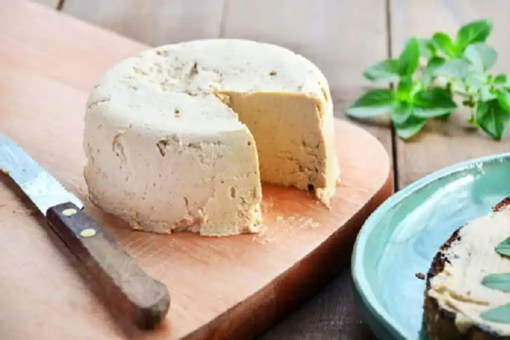 Queijo branco vegano