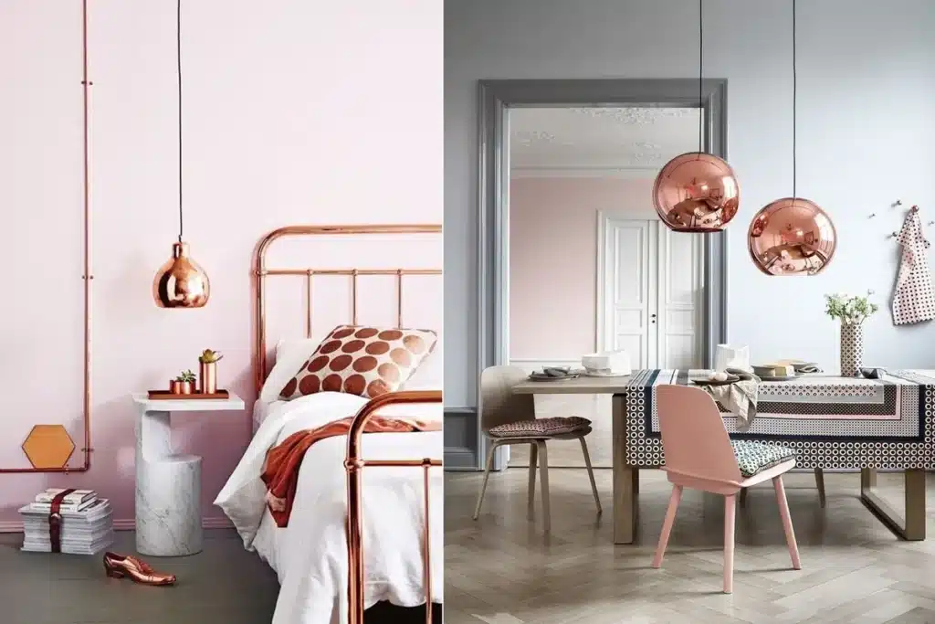 Rose gold na decoração