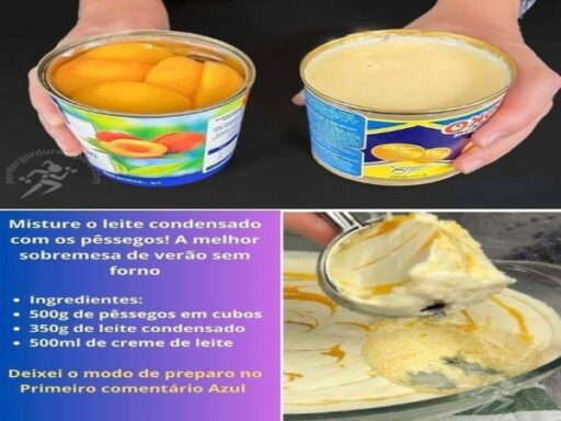 Misture o Leite Condensado com os Pêssegos: A Melhor Sobremesa de Verão Sem Forno